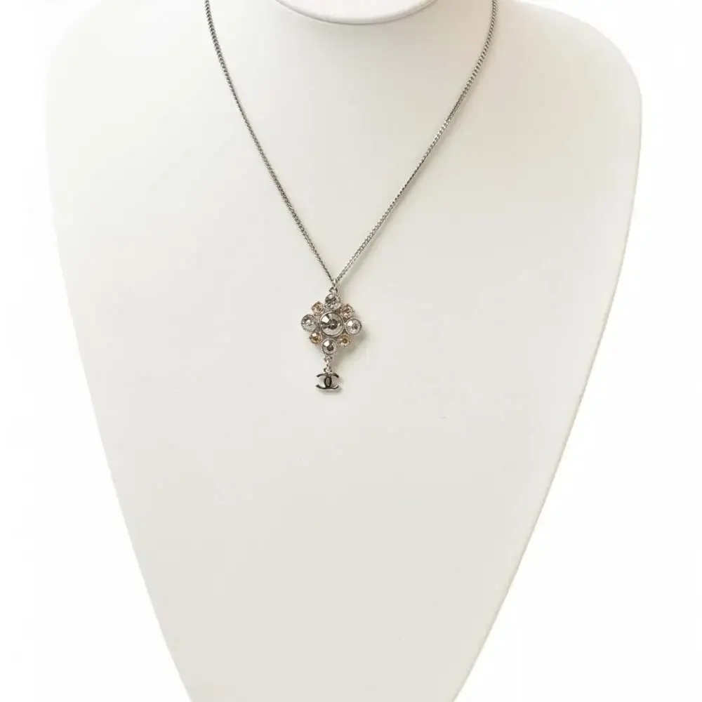 Chanel Cc Logo Pendant Necklace Silver- #208099C91B - Picture 7 of 8